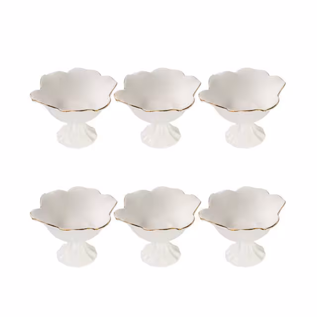 بستنی خوری سرامیک لمونژ مدل رز بسته 6عددی