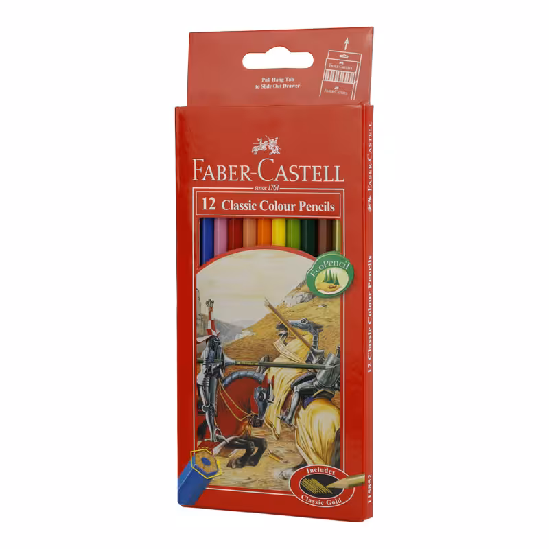 فابرکاستل مداد رنگی کلاسیک تخت 12 رنگ 115852 FABER-CASTELL 12 Classic Colour Pencils
