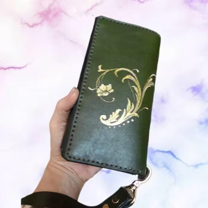 کیف دستی چرم دست دوز کد 421