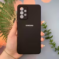 قاب گوشی Galaxy A72 سامسونگ سیلیکونی پاک کنی اورجینال داخل پارچه ای رنگ مشکی