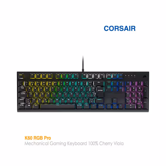 کیبورد گیمینگ مکانیکال با سیم کورس ایر K60 RGB PRO Cherry MV
