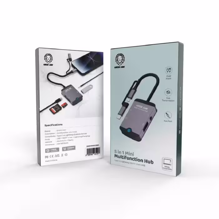 هاب چند منظوره مینی 5 در 1 گرین Green 5in1 mini multifunction Hub