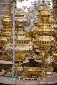 سماور 1 لیتری زغالی توپی قلمزنی