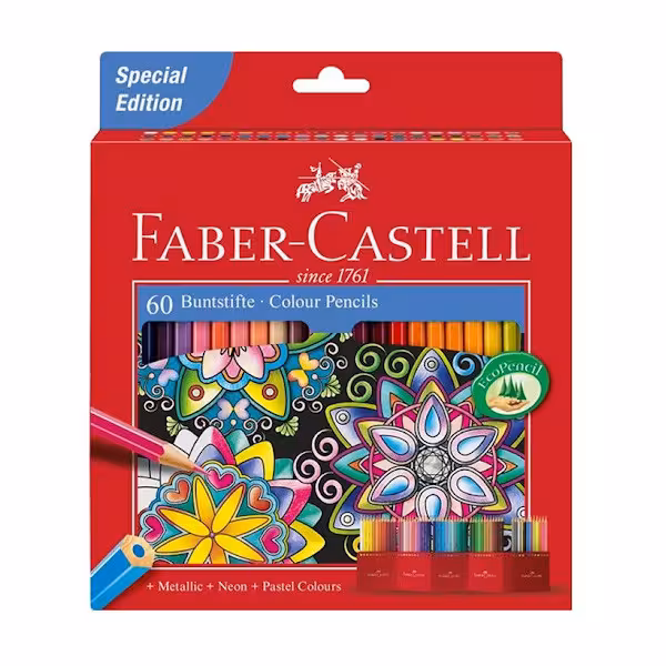 مداد رنگی 60 رنگ فابر کاستل کد 17 | چاوه