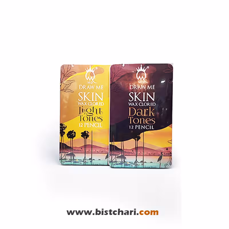 مداد رنگی طیف پوست 12 رنگ پوست روشن  12 رنگ پوست تیره برند ام کیو MQ