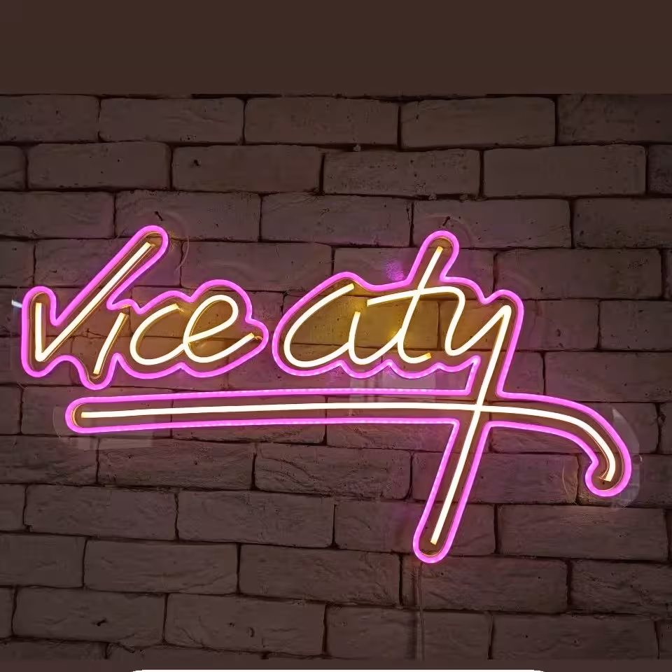 تابلو نئون طرح Vice City گیمینگ