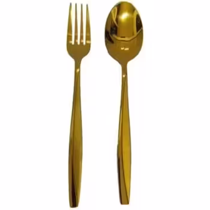 قاشق و چنگال یونیک استیل و طلایی مدل اروپایی