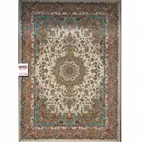 فرش 1200 شانه زمینه کرم بزرگمهر کاشان – کد 12206