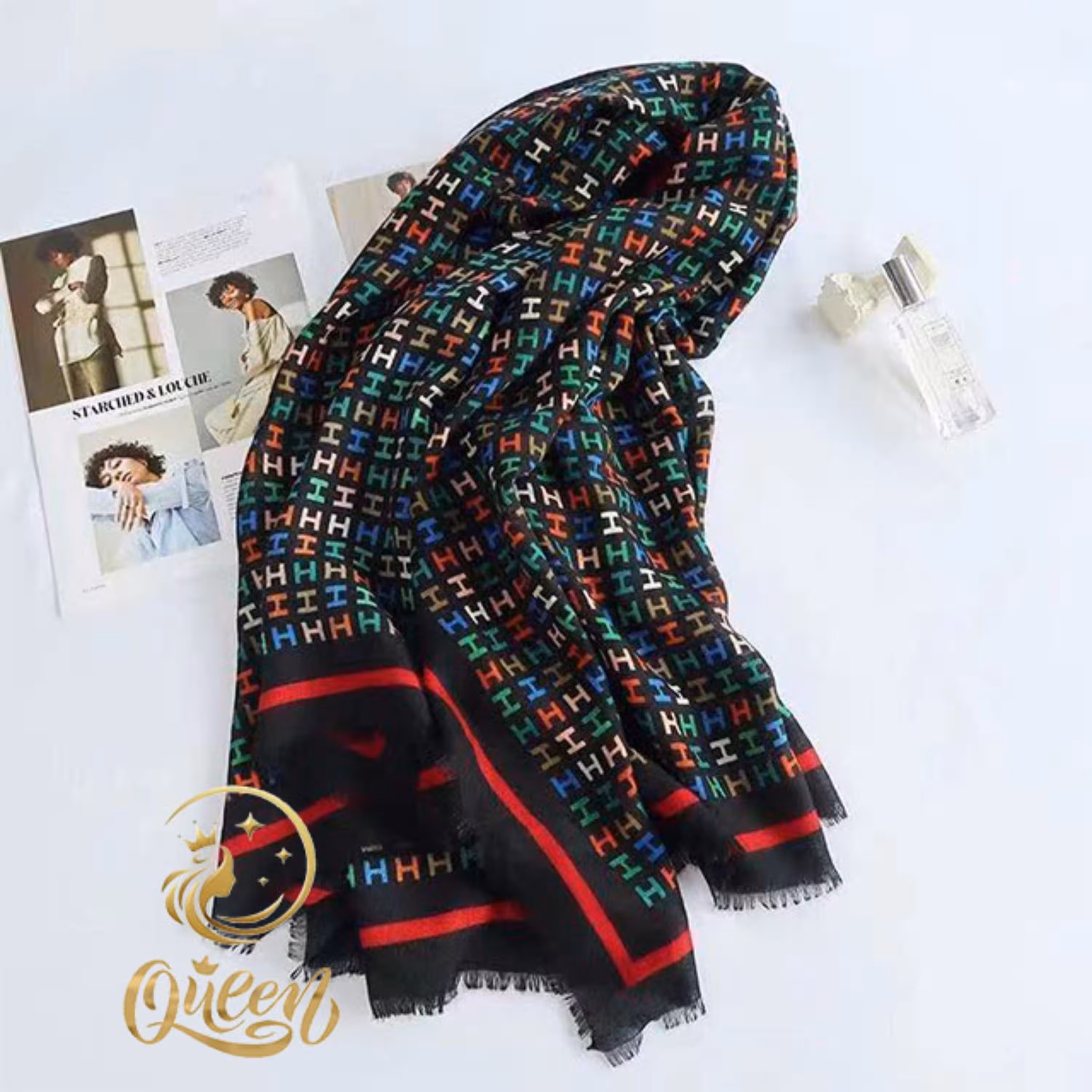 روسری زنانه مدل نخی قواره بزرگ کد QD1060