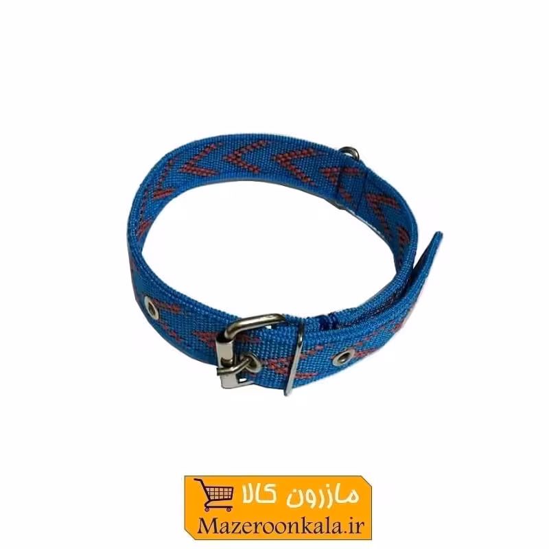 قلاده گردنی سگ برزنتی 2 لایه عرض 3 سانت رنگ آبی HPS-023D