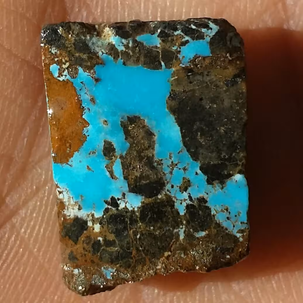 اسلایس سنگ راف فیروزه آبی اصل نیشابور 100 در 100 طبیعی شااهکار خلقت محششر زیباا