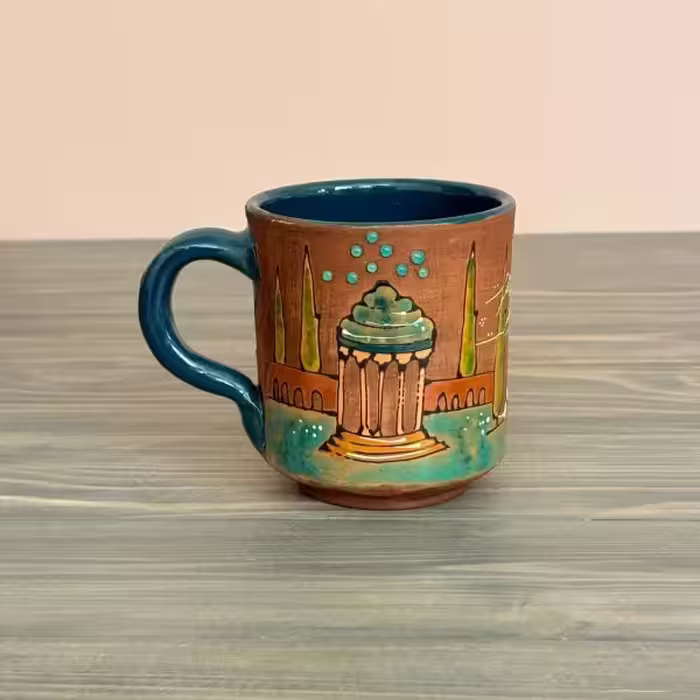 ماگ رنگین گلس طرح سه