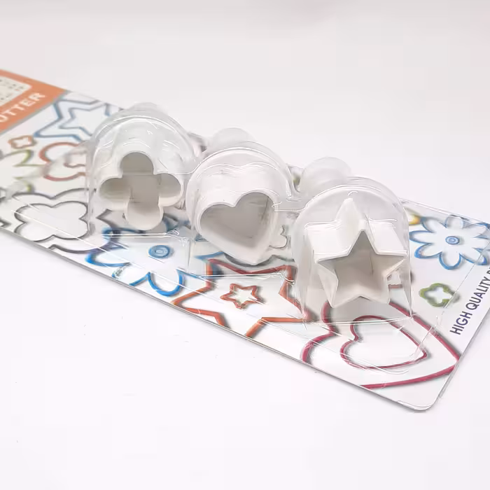 کاتر فشاری شیرینی 3 طرح (پک گل و قلب و ستاره)