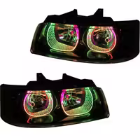 خرید چراغ جلو اسپرت سمند LX کروز مدل 3D-U فول کالر (بلوتوثی) داخل مشکی بدون موتور دو عددی | اتوموبی