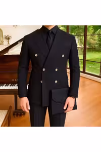 کت و شلوار مردانه slim fit دو دکمه - 10453