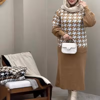 ست بلوز دامن بافت