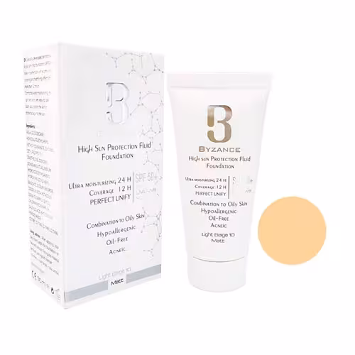 فلوئيد ضد آفتاب رنگي SPF50 بيزانس مناسب پوست چرب و مختلط حجم 30 ميل-شماره 10 (بژ روشن)