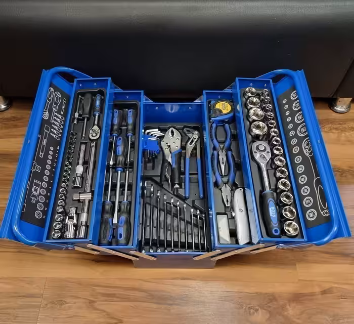 مجموعه ی جعبه بکس و ابزار 85 عددی باس مدل BOX85