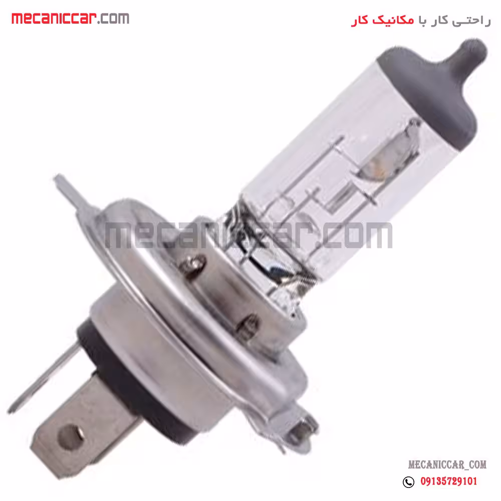 لامپ چراغ جلو سه خار وات پایین پژو 405 و پراید و l90 ال نود H4-12V60/55W