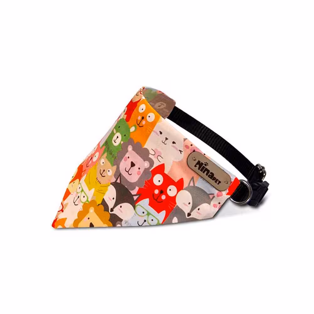 قلاده دستمال گردن گربه نیناپت مدل باغ وحش