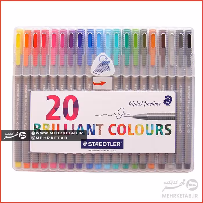 روان نویس نوک نمدی 20 رنگ استدلر ضخامت 0.3 و 0.8 میلی متر
