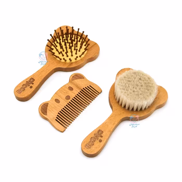 شانه و پرس چوبی الیاف طبیعی چیکو خرس Chicco