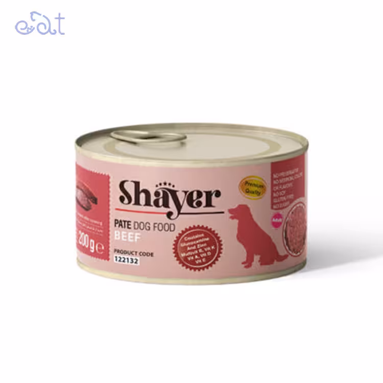کنسرو سگ با طعم گوشت قرمز برند شایر Shayer وزن 200 گرم