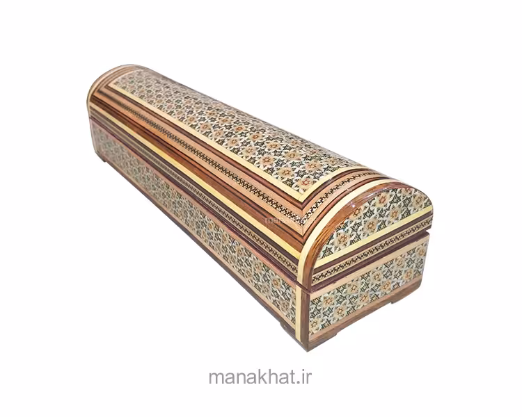 جاقلمی خوشنویسی خاتم کاری لولایی طاق‌دار