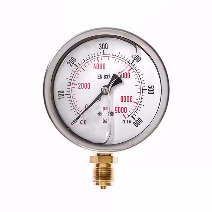 گیج فشار صفحه 10 سانت روغنی 600 بار