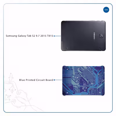 برچسب پوششی ماهوت مدل Blue Printed Circuit Board مناسب برای تبلت سامسونگ Galaxy Tab S2 9.7 2015 T815