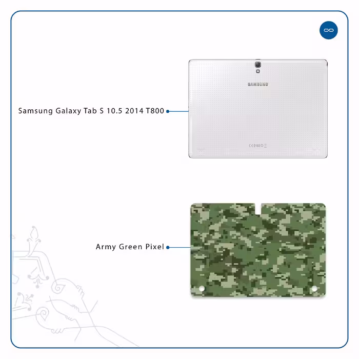 برچسب پوششی ماهوت مدل Army-Green-Pixel مناسب برای تبلت سامسونگ Galaxy Tab S 10.5 2014 T800