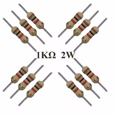 مقاومت 1 کیلو اهم 2 وات کد 1K-2w بسته 12 عددی