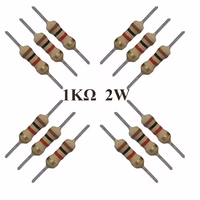 مقاومت 1 کیلو اهم 2 وات کد 1K-2w بسته 12 عددی