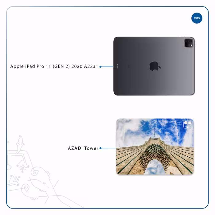 برچسب پوششی ماهوت مدل AZADI-Tower مناسب برای تبلت اپل iPad Pro 11 (GEN 2) 2020 A2231