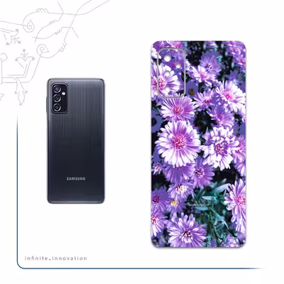 برچسب پوششی ماهوت مدل Purple-Flower مناسب برای گوشی موبایل سامسونگ Galaxy M52 5G