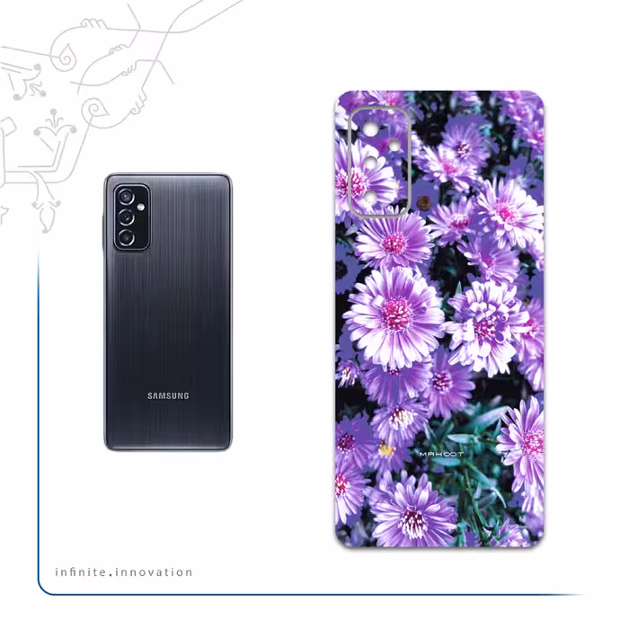 برچسب پوششی ماهوت مدل Purple-Flower مناسب برای گوشی موبایل سامسونگ Galaxy M52 5G