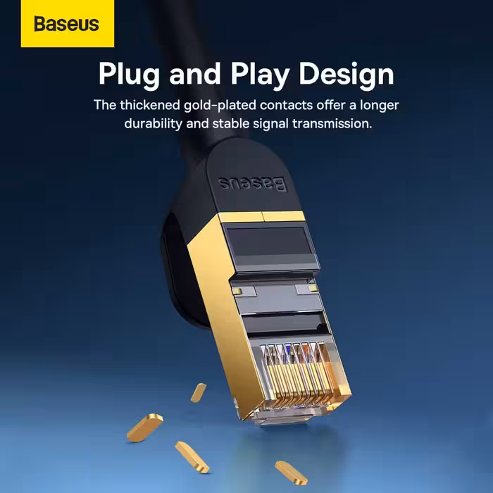 کابل شبکه Cat7 باسئوس مدل HIGH SPEED SEVEN TYPES 10GIGABIT 