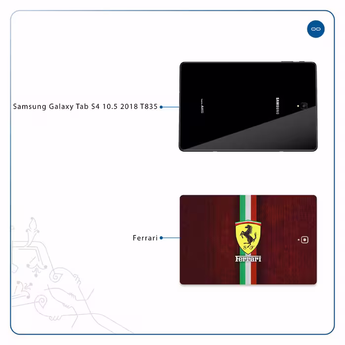 برچسب پوششی ماهوت مدل Ferrari مناسب برای تبلت سامسونگ Galaxy Tab S4 10.5 2018 T835