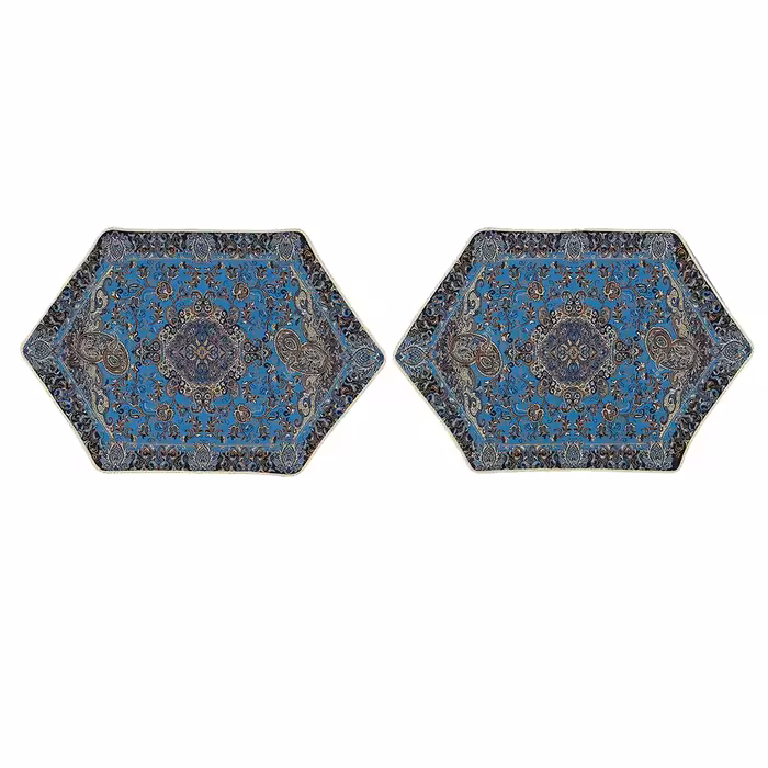 ست 4 تکه رومیزی ترمه مدل پرستو کد 4.4