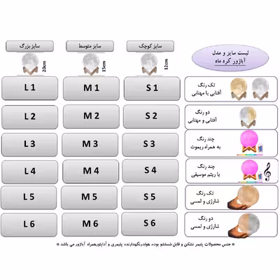 آباژور رومیزی مدل ماه کد M5