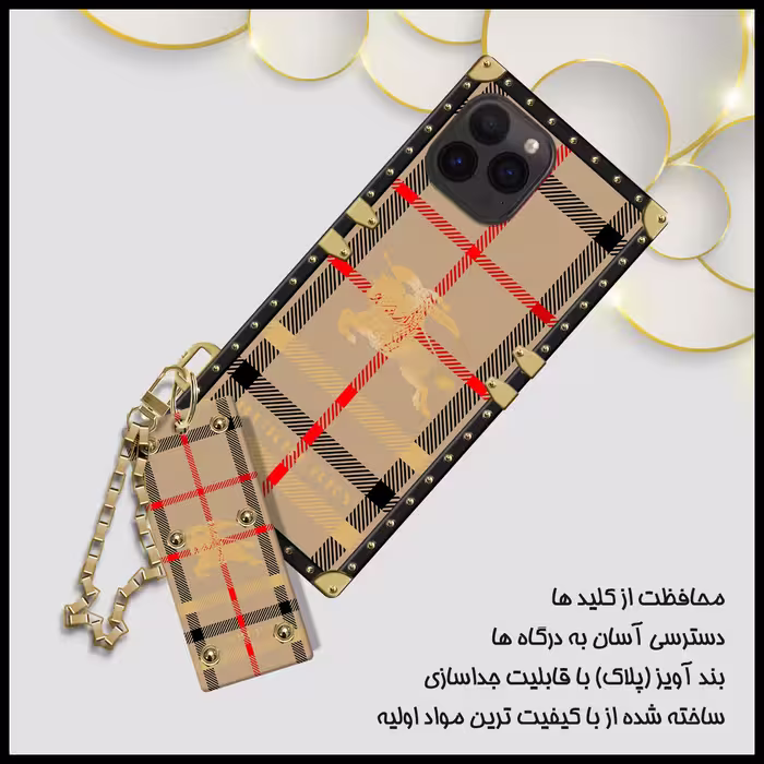کاور مدل صندوقی کد L01 مناسب برای گوشی موبایل اپل  iPhone 13 Pro به همراه بند آویز