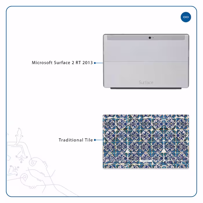 برچسب پوششی ماهوت مدل Iran-Tile1 مناسب برای تبلت مایکروسافت Surface 2 RT 2013