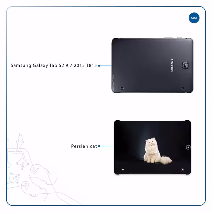 برچسب پوششی ماهوت مدل Persian cat مناسب برای تبلت سامسونگ Galaxy Tab S2 9.7 2015 T815