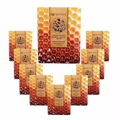 ماسک صورت آنیپک مدل ژل رویال حجم 22 میلی لیتر بسته 10 عددی