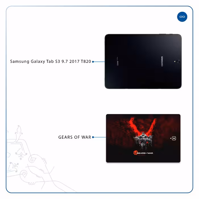 برچسب پوششی ماهوت مدل Gears-Of-War-Game مناسب برای تبلت سامسونگ Galaxy Tab S3 9.7 2017 T820