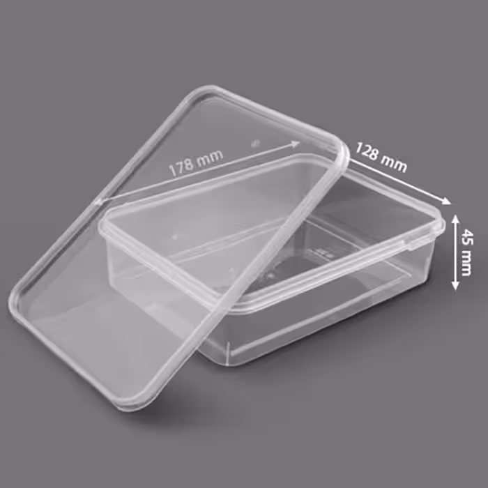 ظرف نگهدارنده مدل فریزری و مایکروویوی طرح مستطیلی شفاف کد 700cc بسته 20 عددی