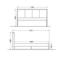 تخت خواب دو نفره هیراد مدل Z101-MDF سایز 160x200 سانتی متر