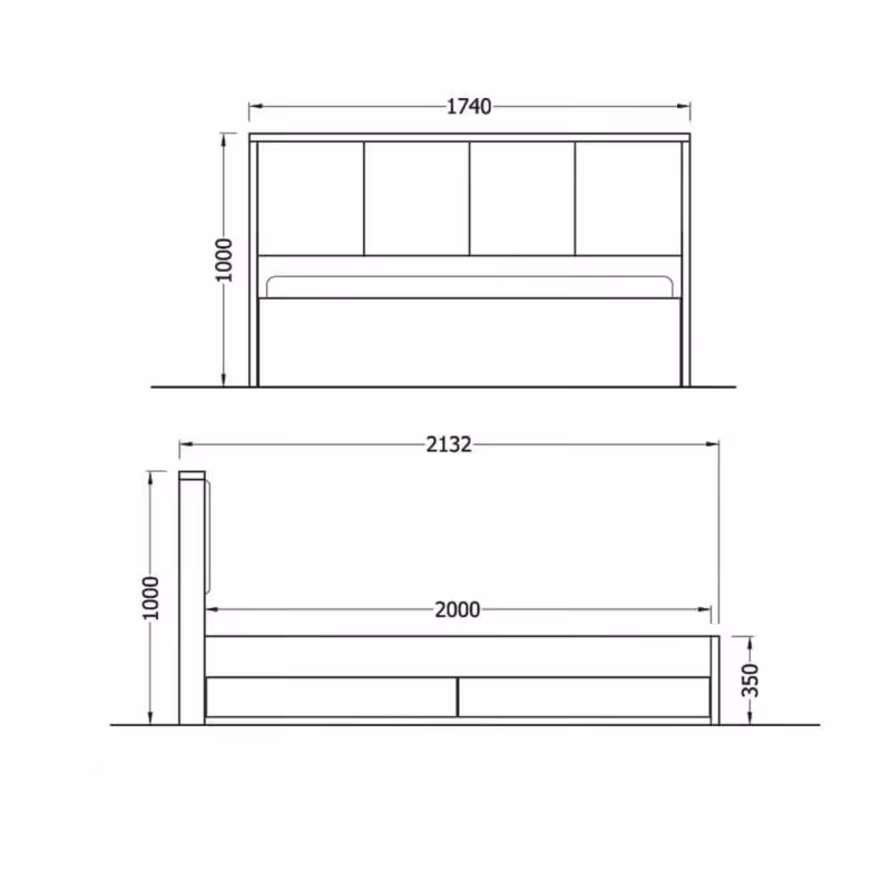 تخت خواب دو نفره هیراد مدل Z101-MDF سایز 160x200 سانتی متر