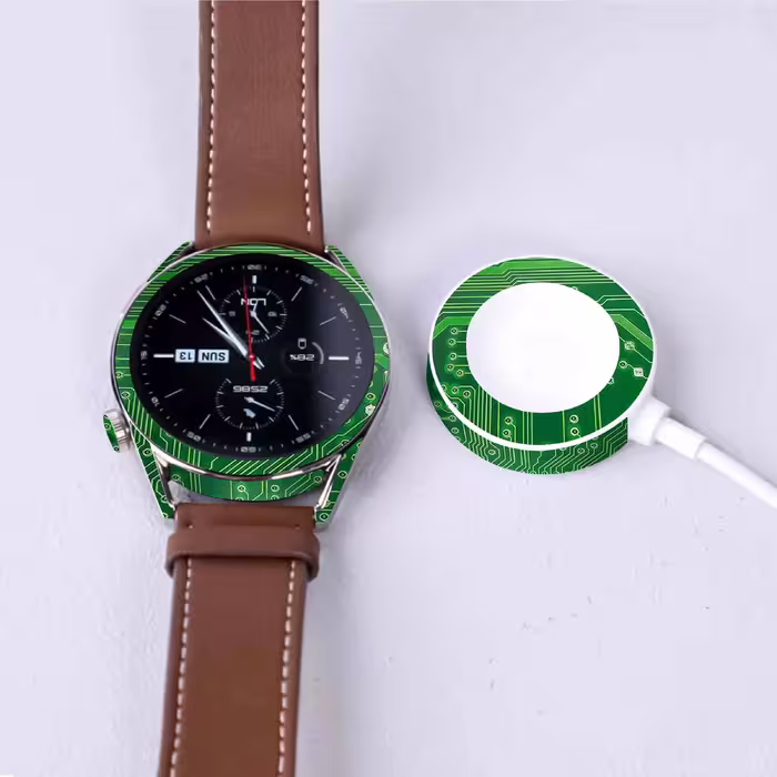 برچسب ماهوت طرح Green-Printed-Circuit-Board مناسب برای ساعت هوشمند هوآوی Watch GT 3 46mm