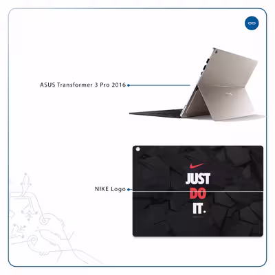 برچسب پوششی ماهوت مدل NIKE-Logo مناسب برای تبلت ایسوس Transformer 3 Pro 2016